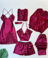 Silk mehroon gown cami )