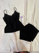 cami,shorts black linen