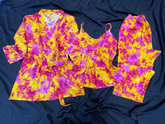 Tie and dye Gown, Cami Trouser linen