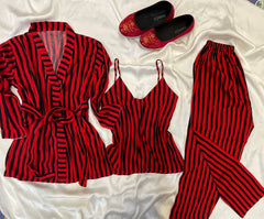 Red lining Gown, Cami Trouser linen