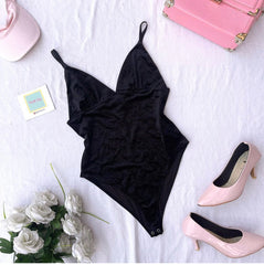 Body Suit Black silk