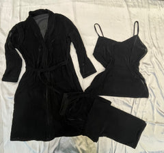 Velvet gown, cami,trouser