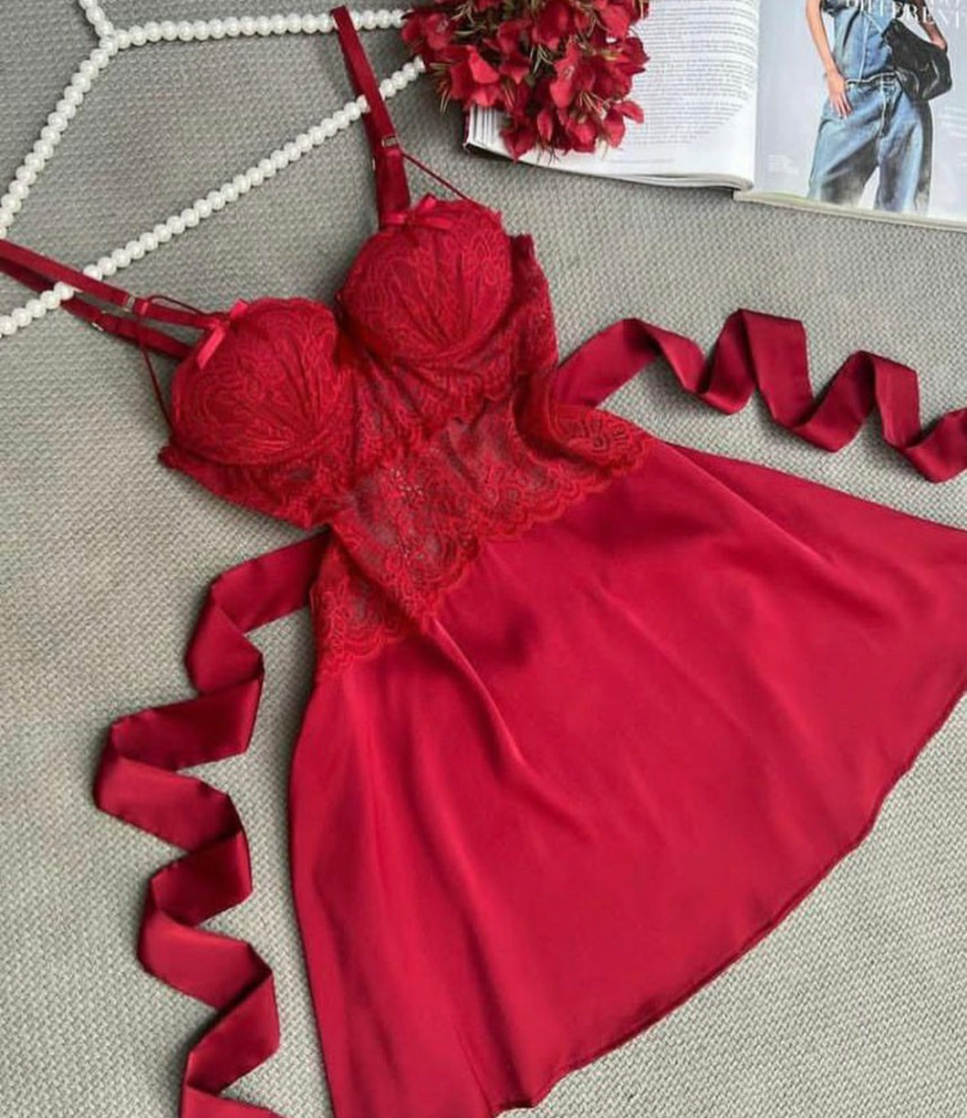 ( Silk-red padded cami )