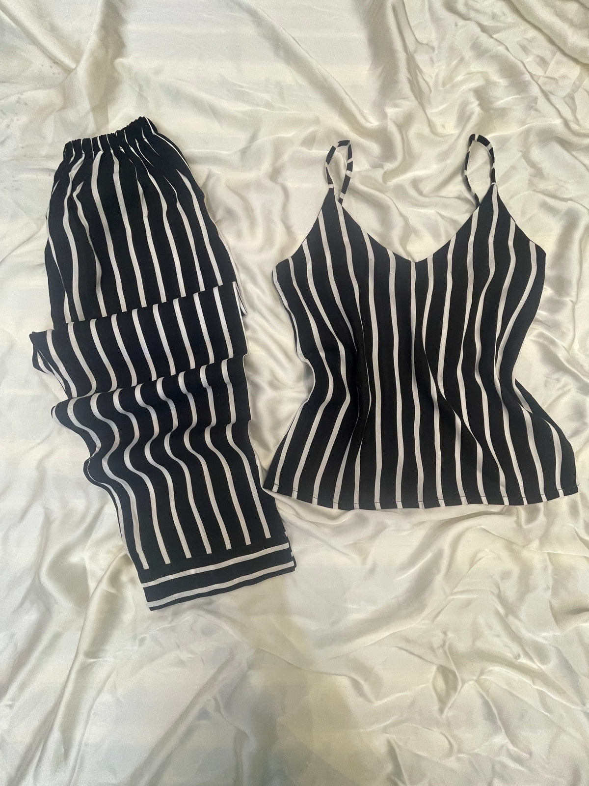 Black and white cami trouser