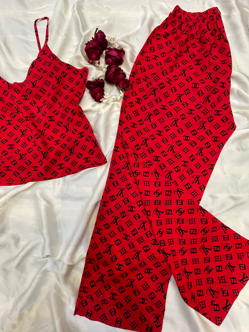 Red cami trouser