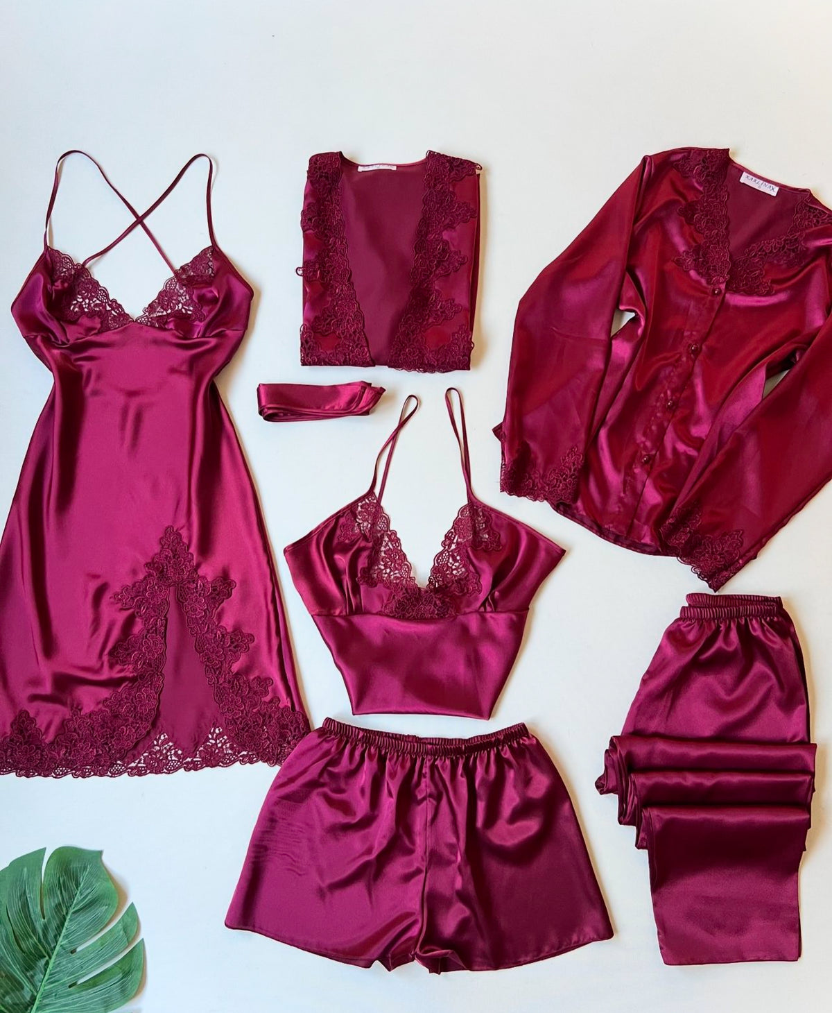 Cami ,trouser,gown,shirt,cami,shorts mehroon