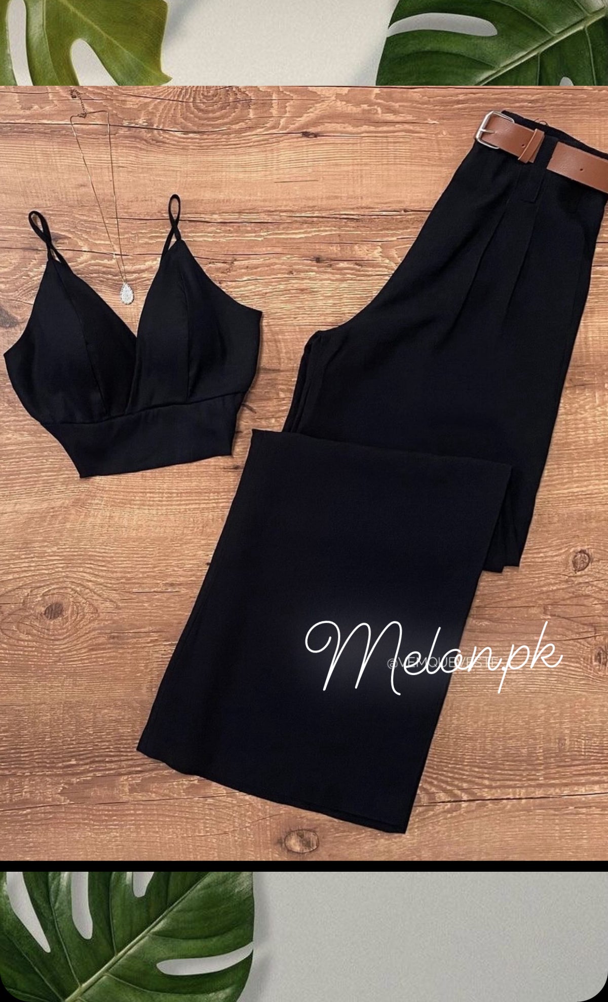 Black top cami trouser