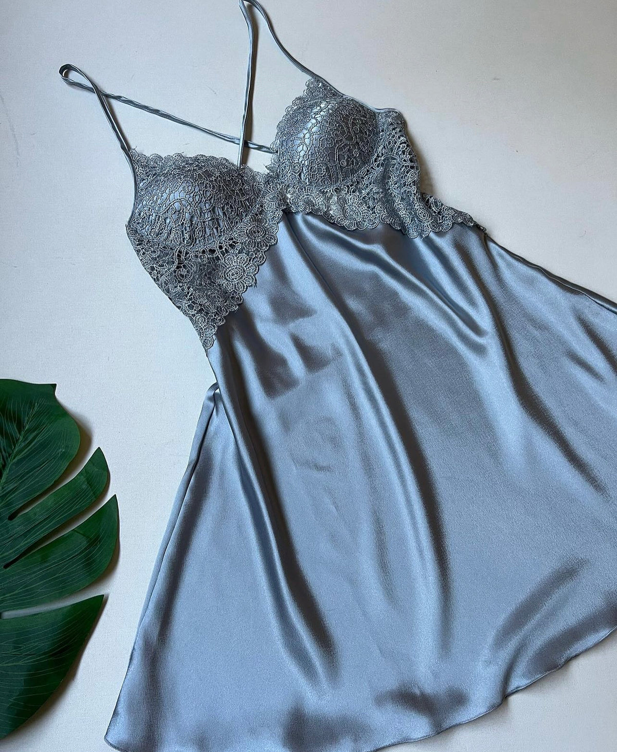 Grey padded  cami  gown( bridal set)