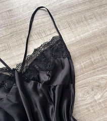 Black silk net cami