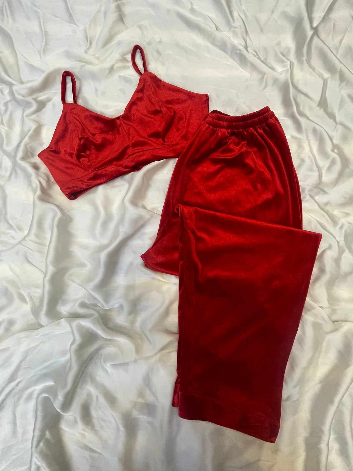 Bikini trouser red velvet
