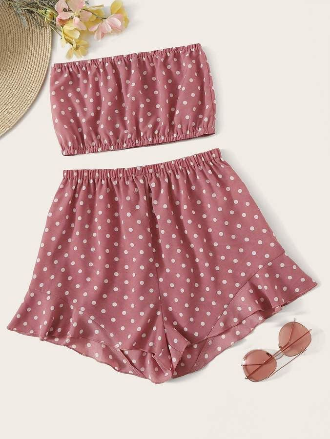 Tea pink polka