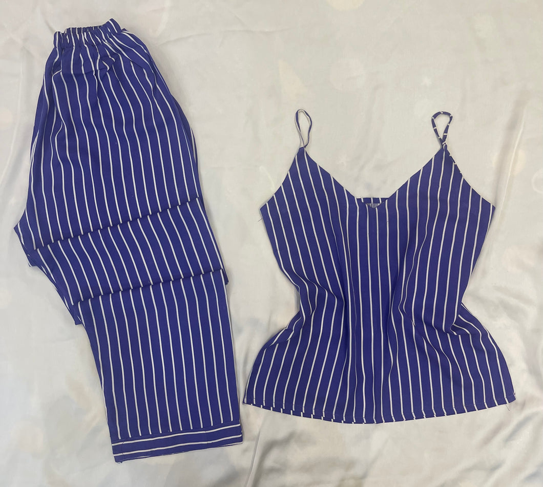 Blue and white Cami Trouser
