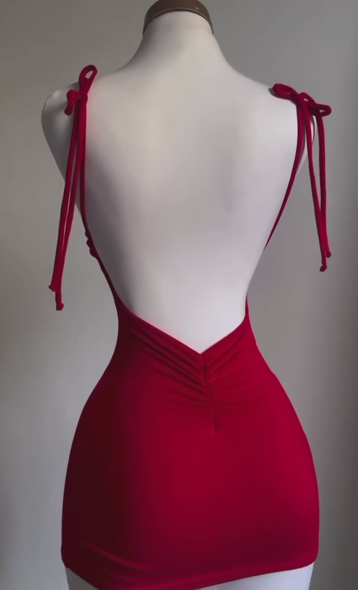Red silk cami