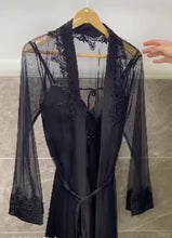 Load and play video in Gallery viewer, Silk black padded cami,gown net
