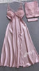 ( Silk light tea pink padded long  cami,gown)