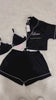 Black,shirt half sleeve,shorts,bikini,