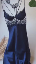 Load and play video in Gallery viewer, ( Silk blue padded long cami full set)
