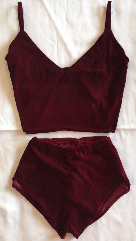 Burgundy Velvet Camisole