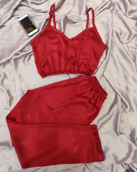Red Crop Top with Trouser