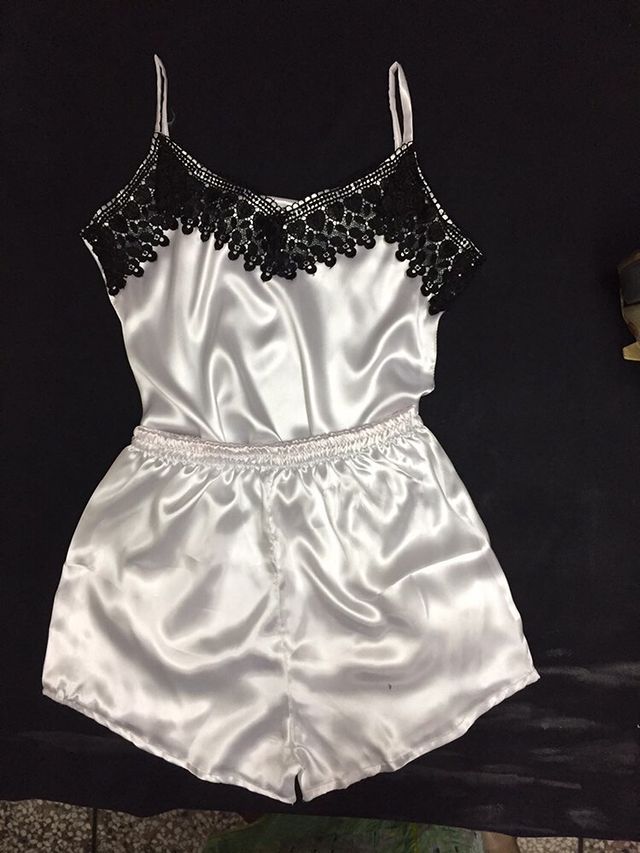 White Silk with Black Lace