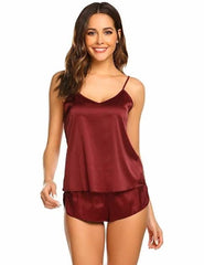 Burgundy Silk Camiset