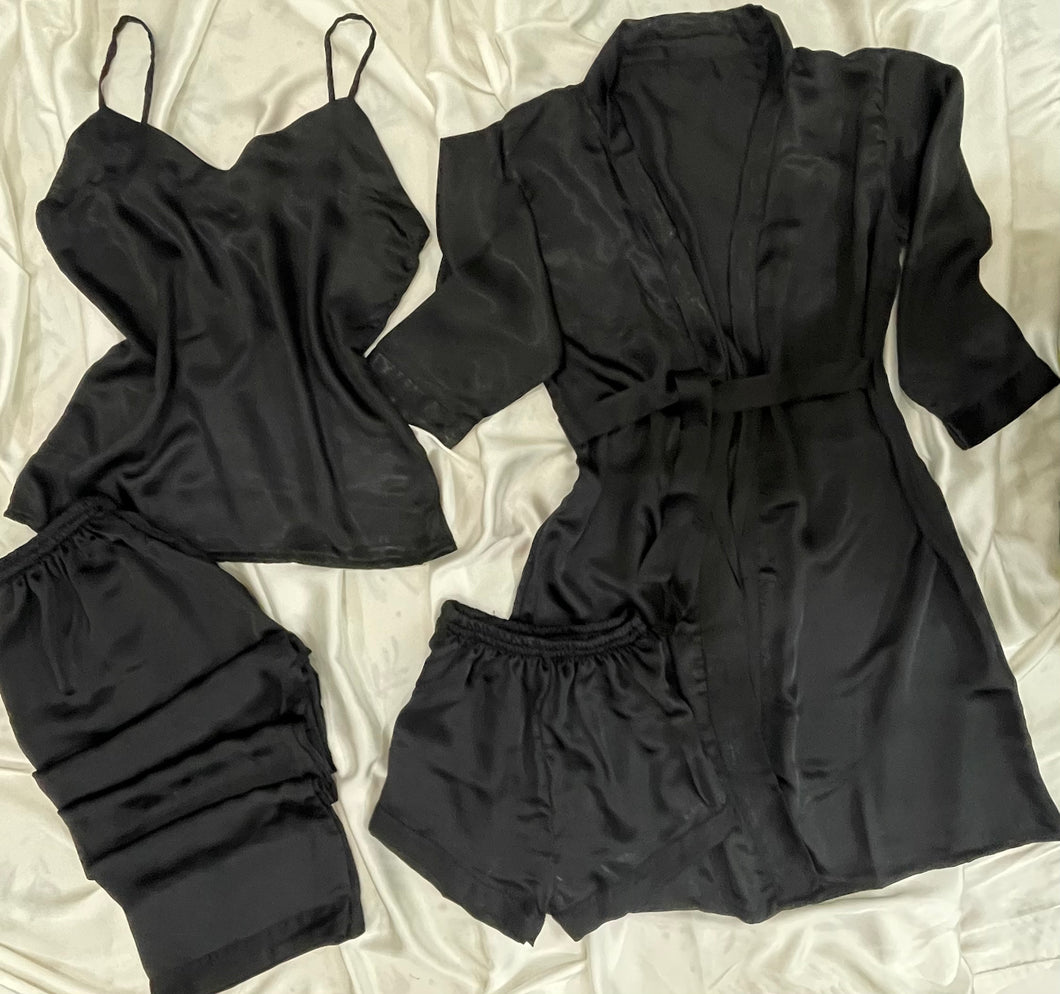 Black silk Gown, Camiset, Trouser