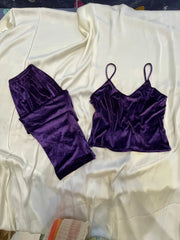 Velvet crop trouser